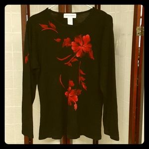 NWOT beautiful red rose sweater 🥀